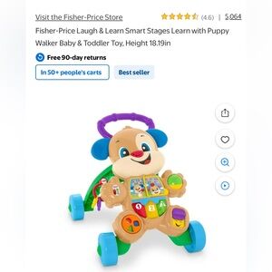 Fisher-Price Laugh & Learn Smart Stages Learn with Puppy Walker Height 18.19in